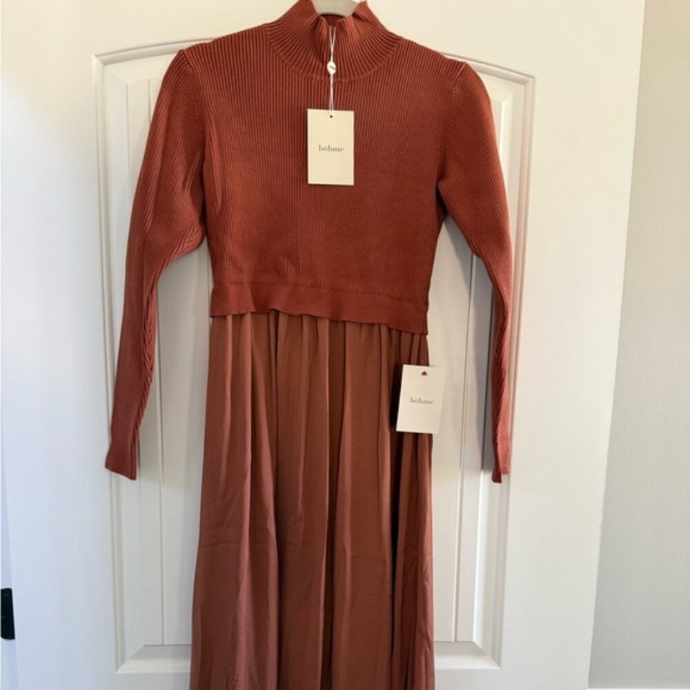 Bohme Terracotta Long Sleeve Maxi Dress